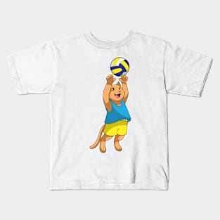 Cat as Volleyball player with Volleyball Kids T-Shirt